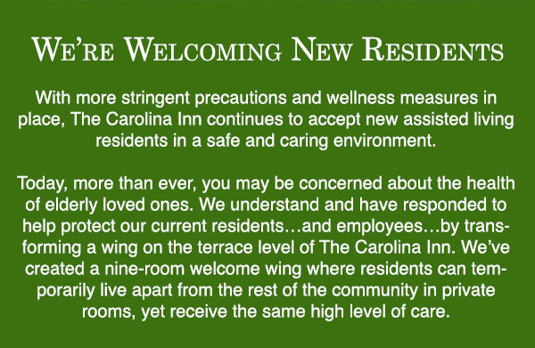 We're Welcoming New Residents