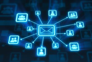 blue email marketing web
